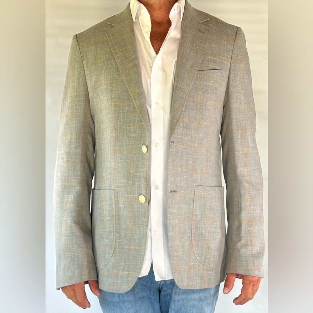 Custom-made Men's Gray linen Blazer